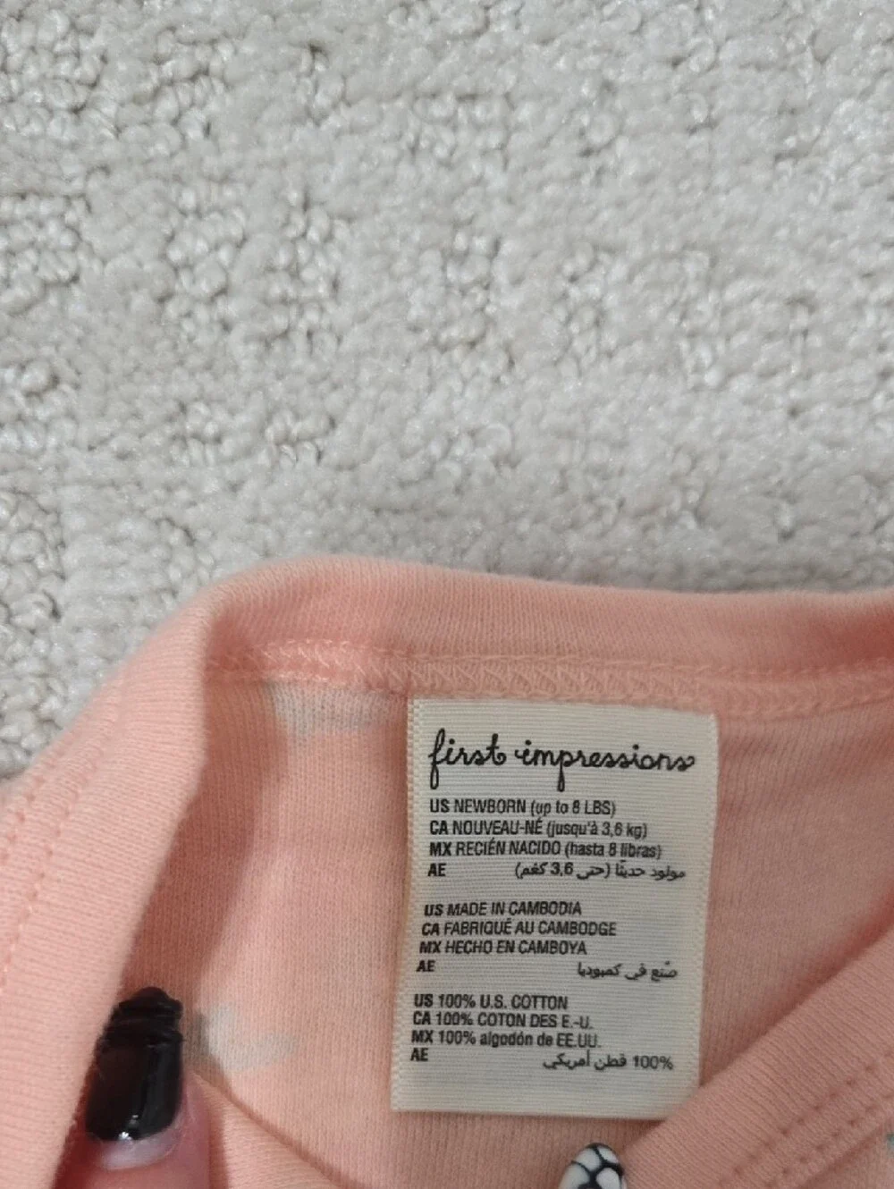 First Impressions Peach Pink Floral Baby Pajama Set